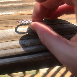 Size 7 Retired Pandora Pink Enamel ring